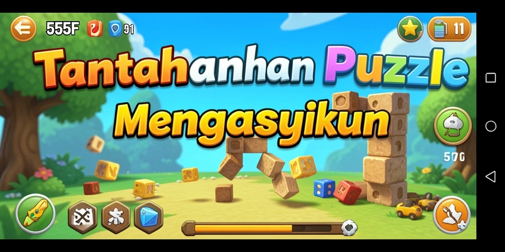 Screenshot gameplay Puzzle penuh warna dari 555F.
