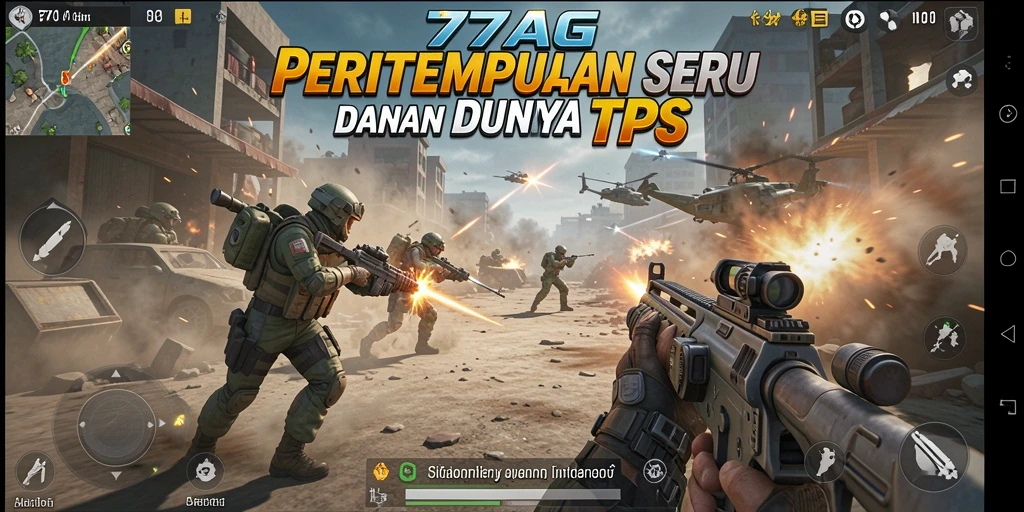Gameplay menegangkan di 77AG dengan aksi TPS yang intens.