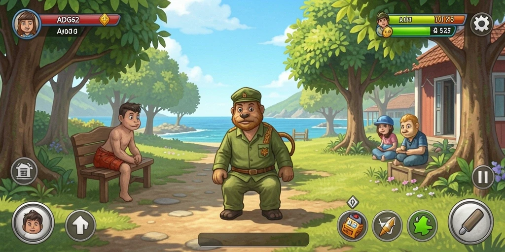 Tangkapan layar ADG62 menampilkan gameplay yang penuh warna dan interaktif.