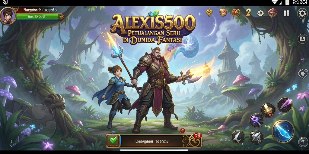 Tangkapan layar ALEXIS500 menunjukkan suasana epik dalam petualangan.