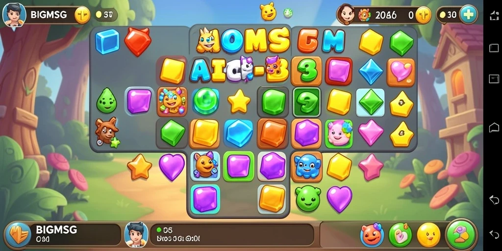 Tangkapan layar gameplay BIGMSG yang penuh warna dan menarik.