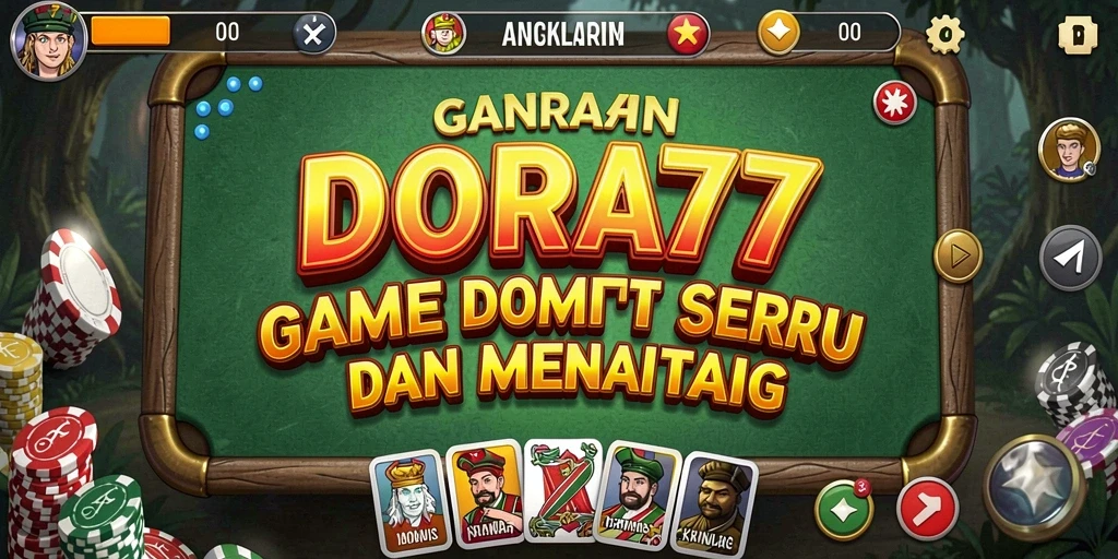 Screenshot permainan DORA77 yang menunjukkan aksi domino seru.