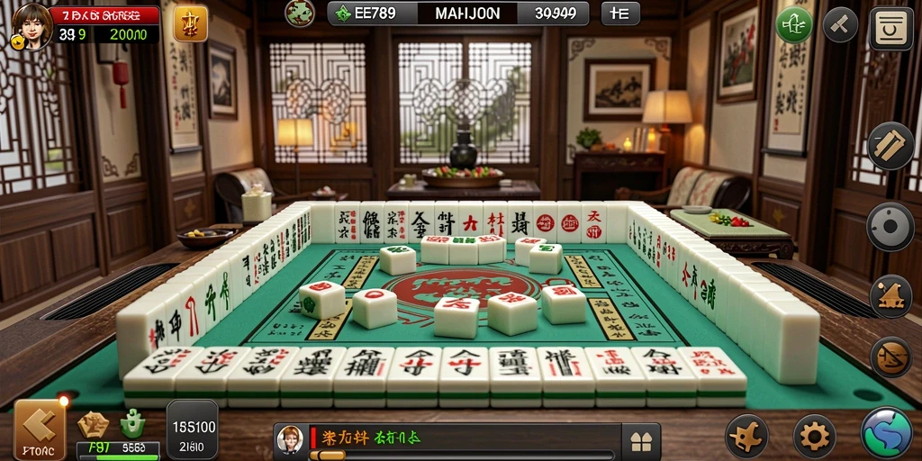 Tampilan menarik dari gameplay Mahjong di EE789.