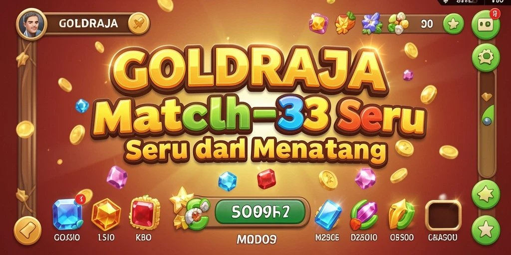 Tampilan gameplay seru di GOLDRAJA dengan objek berwarna-warni.