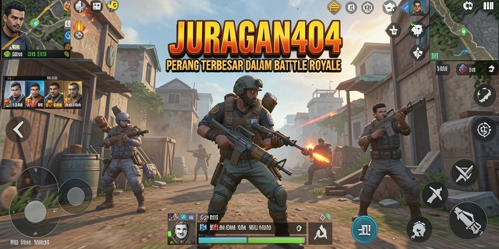 Gameplay intens dalam pertempuran Battle Royale JURAGAN404.