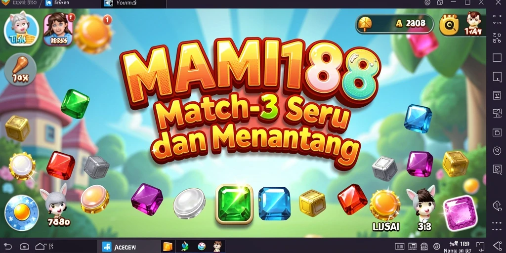 Screenshot utama MAMI188 menampilkan gameplay Match-3 yang seru dan penuh warna.