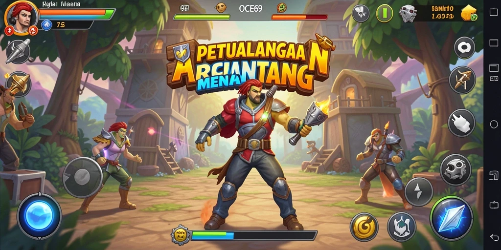 Tangkapan layar gameplay OCE69 menunjukkan aksi seru di level yang menantang.