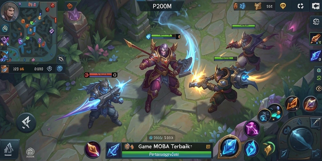 Tampak gameplay seru dalam pertandingan MOBA P200M.