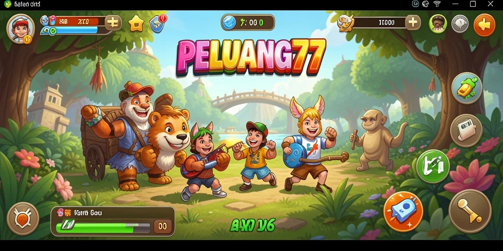 Screenshot gameplay PELUANG77 menampilkan aksi seru dan grafis cerah.