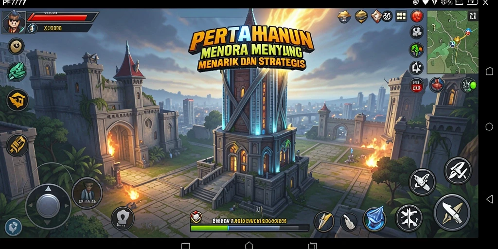Gameplay PF777 menampilkan pertahanan menara yang seru dan dinamis.