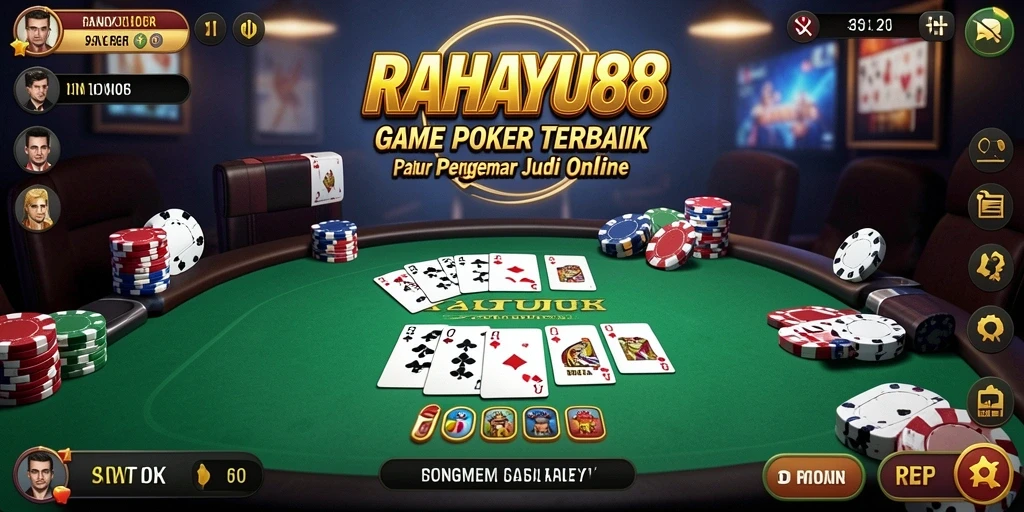 Tampilan gameplay Poker mengasyikkan di RAHAYU88 dengan antarmuka yang intuitif.
