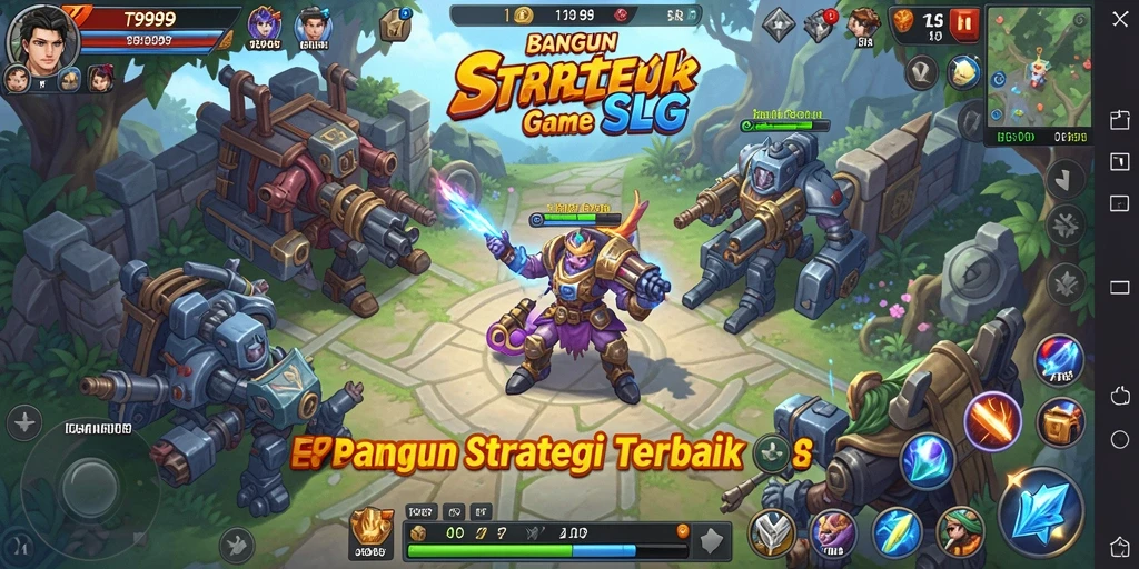 Gameplay seru T9999 dengan strategi membangun kerajaan.