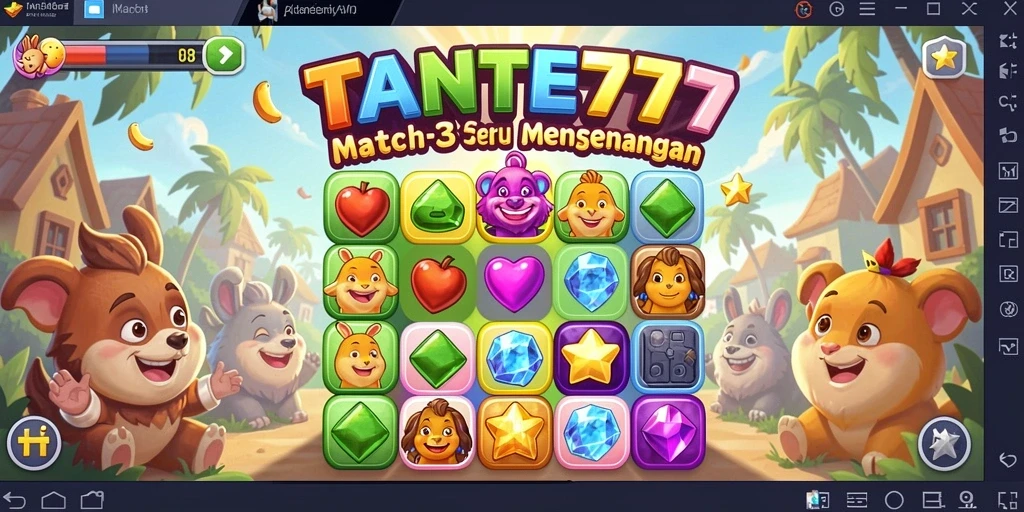 Tampilan utama TANTE777 yang menampilkan gameplay seru Match-3.