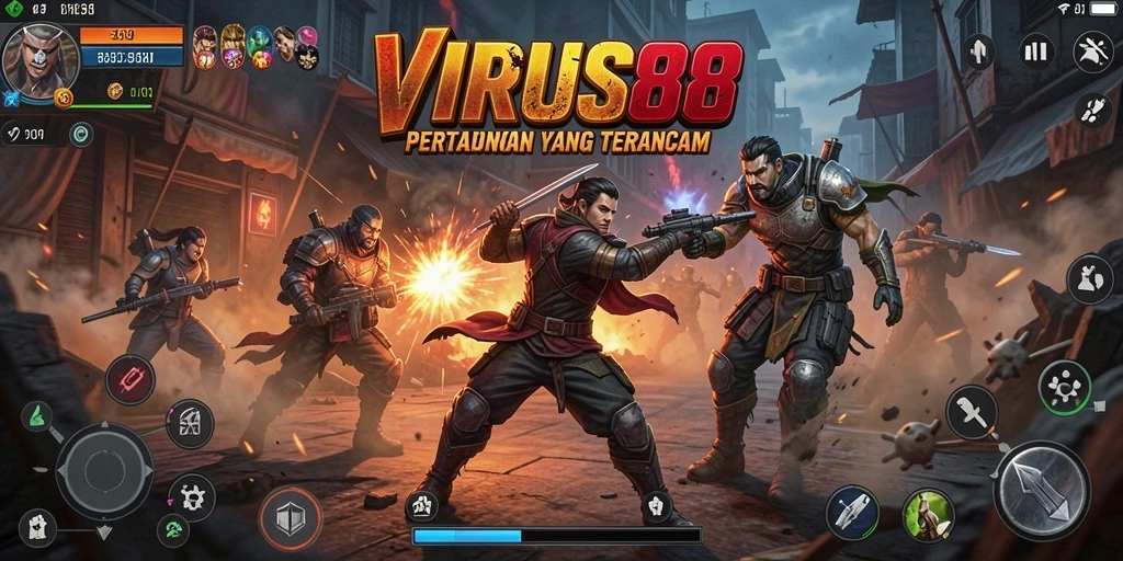Tangkapan layar dari gameplay <strong>VIRUS88</strong> yang sangat mendebarkan dan intens.